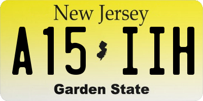 NJ license plate A15IIH