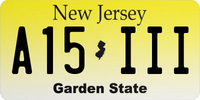NJ license plate A15III