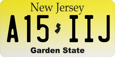 NJ license plate A15IIJ