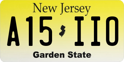NJ license plate A15IIO