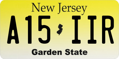NJ license plate A15IIR