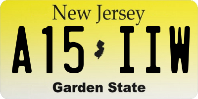 NJ license plate A15IIW