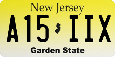 NJ license plate A15IIX
