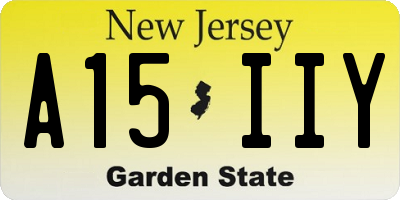 NJ license plate A15IIY