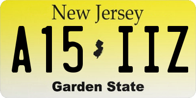 NJ license plate A15IIZ