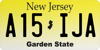 NJ license plate A15IJA