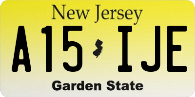 NJ license plate A15IJE