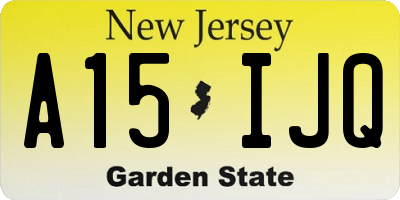 NJ license plate A15IJQ