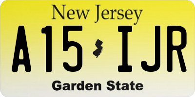 NJ license plate A15IJR