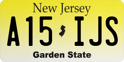 NJ license plate A15IJS