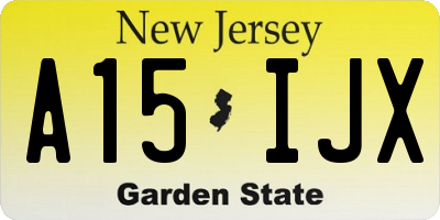 NJ license plate A15IJX