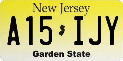NJ license plate A15IJY