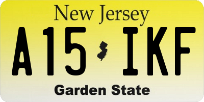 NJ license plate A15IKF