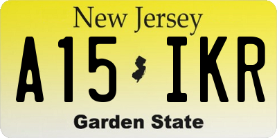 NJ license plate A15IKR