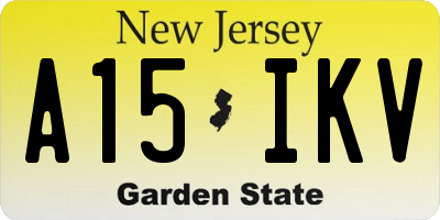 NJ license plate A15IKV