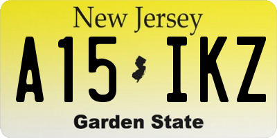NJ license plate A15IKZ