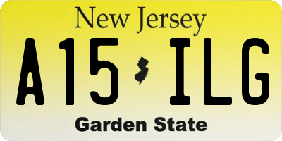 NJ license plate A15ILG