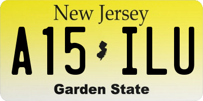 NJ license plate A15ILU