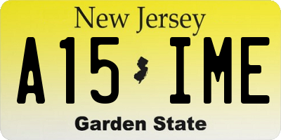NJ license plate A15IME