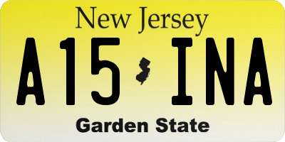 NJ license plate A15INA