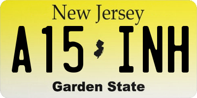 NJ license plate A15INH