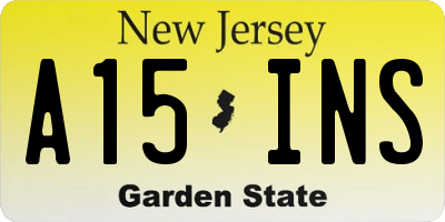 NJ license plate A15INS