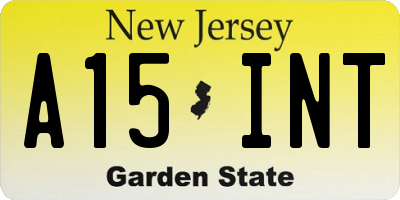 NJ license plate A15INT