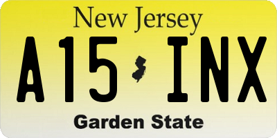 NJ license plate A15INX