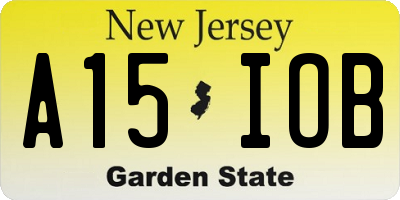 NJ license plate A15IOB