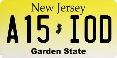 NJ license plate A15IOD
