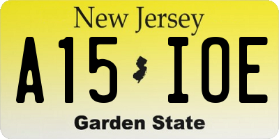 NJ license plate A15IOE