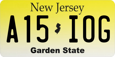 NJ license plate A15IOG