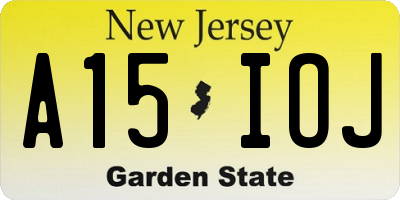 NJ license plate A15IOJ