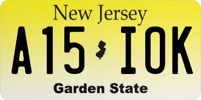 NJ license plate A15IOK