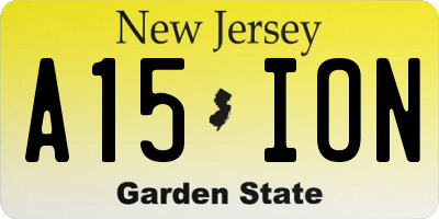 NJ license plate A15ION