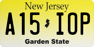 NJ license plate A15IOP