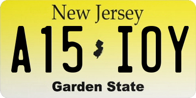 NJ license plate A15IOY