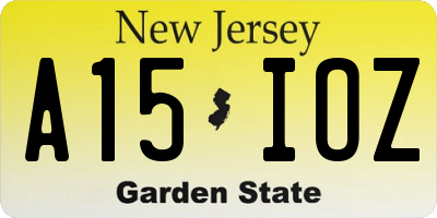 NJ license plate A15IOZ