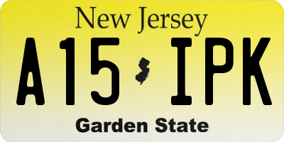 NJ license plate A15IPK