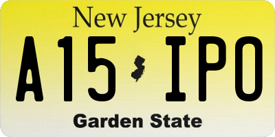 NJ license plate A15IPO
