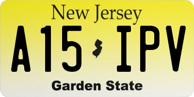 NJ license plate A15IPV