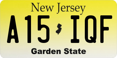 NJ license plate A15IQF