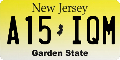 NJ license plate A15IQM