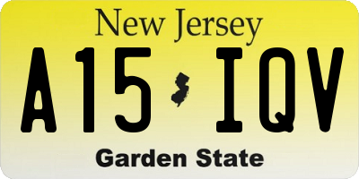 NJ license plate A15IQV