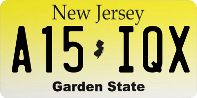 NJ license plate A15IQX