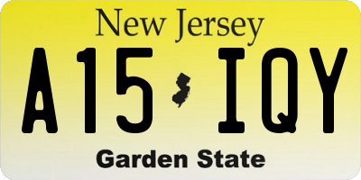 NJ license plate A15IQY