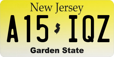 NJ license plate A15IQZ