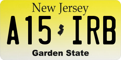NJ license plate A15IRB