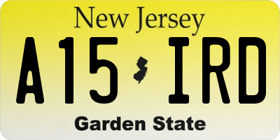 NJ license plate A15IRD