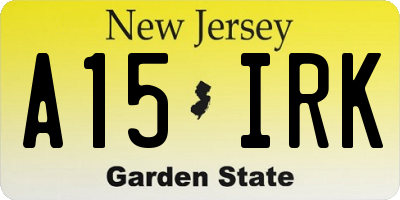 NJ license plate A15IRK